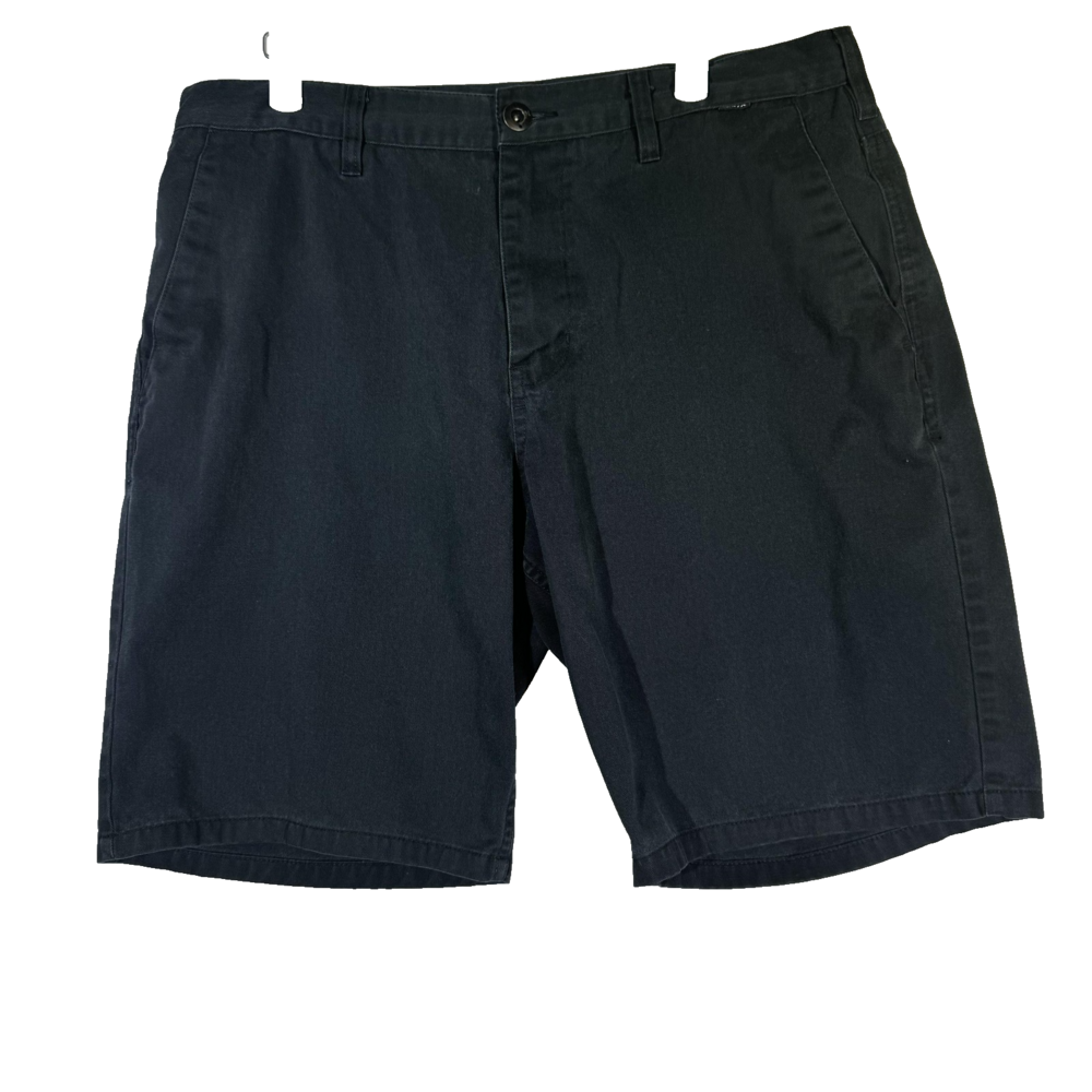 Hurley Shorts Mens 34 (35x9) Black Chino Flat Front Cotton Blend Casual